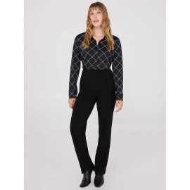 Front Pintuck Straight Leg Long Length Pants