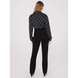 Front Pintuck Straight Leg Long Length Pants