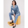Denim Double-Breasted Blazer