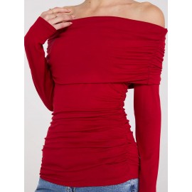 Ruched Off-The-Shoulder Top