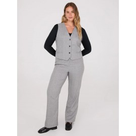 Pinstripe Straight Leg Long Length Pants