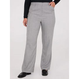 Pinstripe Straight Leg Long Length Pants