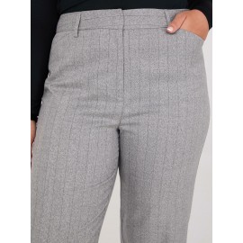 Pinstripe Straight Leg Long Length Pants