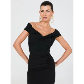 Off-The-Shoulder Twist-Front Top