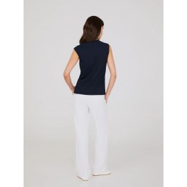 Sleeveless Top With Button Shoulder Details
