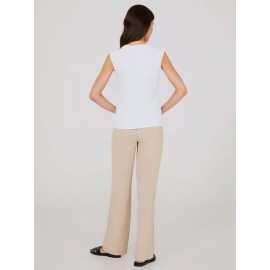 Sleeveless Top With Button Shoulder Details