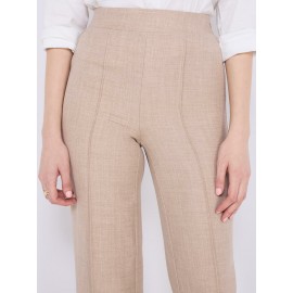 Wide-Leg Pintuck Front Pants