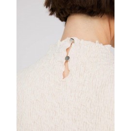 Sleeveless Textured Mock Neck Top