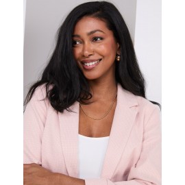 3/4 Sleeve Faux Double-Breasted Blazer