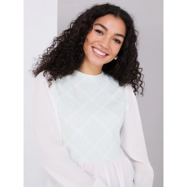 2-Fer Plaid Top With Peplum Bottom