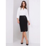 Front Slit Pencil Skirt With Button Detail