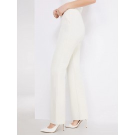 Textured Straight Leg Pull-On Pants