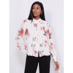 Floral Print Button-Front Blouse