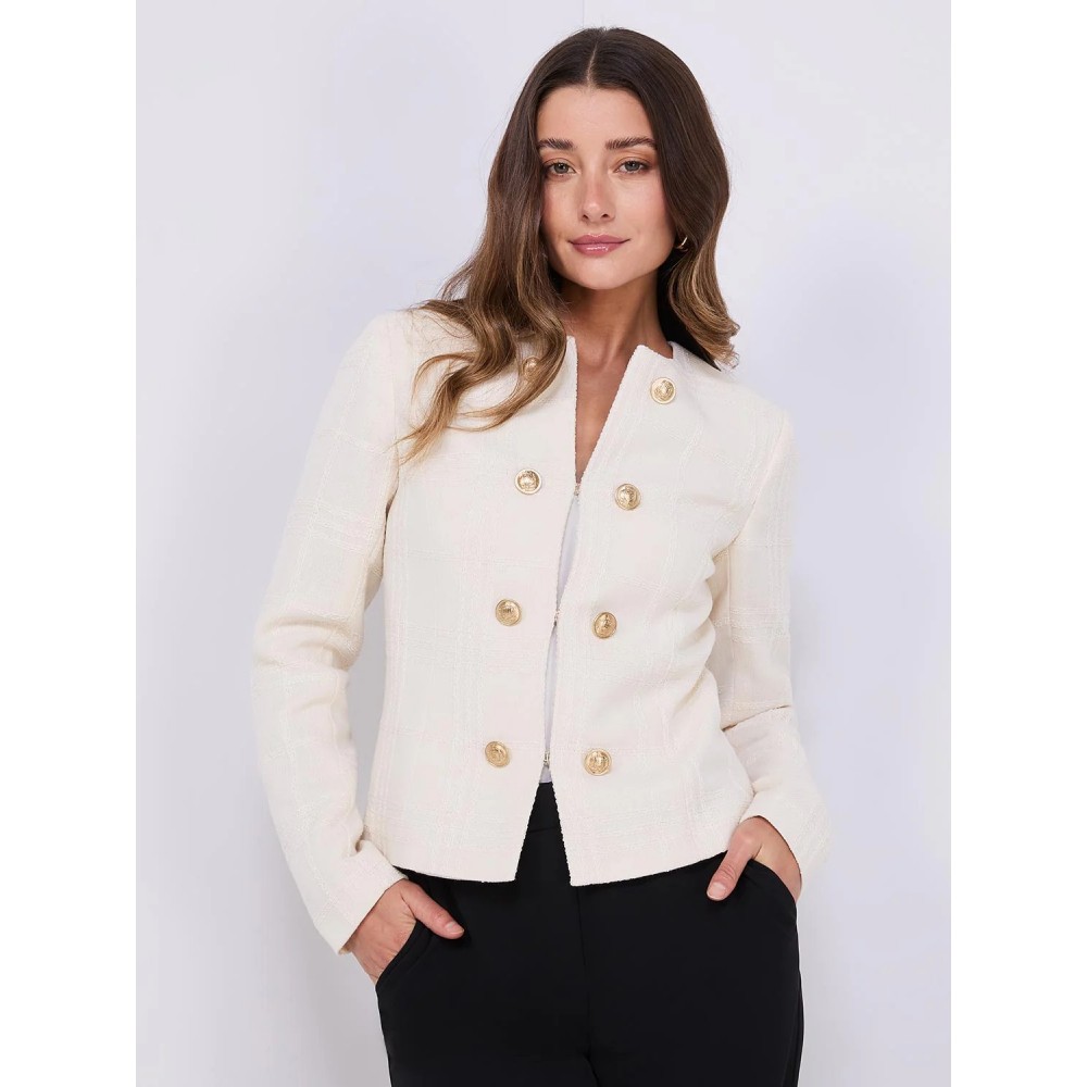Boucle Blazer With Gold Buttons
