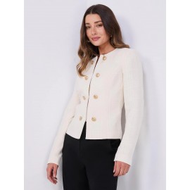 Boucle Blazer With Gold Buttons