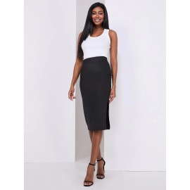 Pencil Skirt With Side Slit