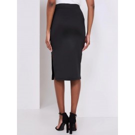 Pencil Skirt With Side Slit