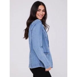 1-Button Denim Blazer