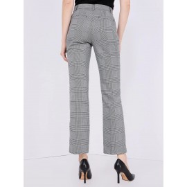 Plaid Straight-Leg Pants