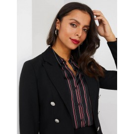 Faux Double-Breasted Blazer