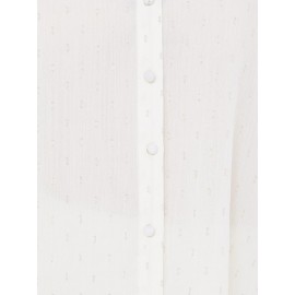 Collarless Button-Front Blouse