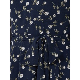 Floral Print Chiffon Fit & Flare Dress