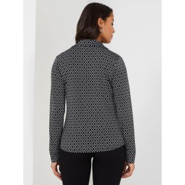 Geometric Print Button-Front Blouse