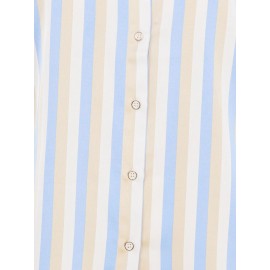 Multi Colour Striped Satin Button-Front Blouse