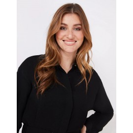 Button-Front Mini Shirt Dress With Belt