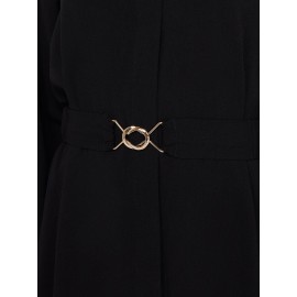 Button-Front Mini Shirt Dress With Belt