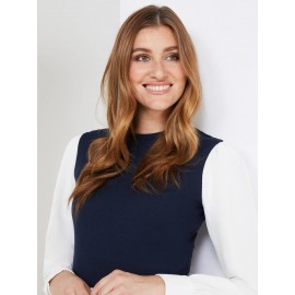 2-Fer Ribbed Top With Button-Front Blouse