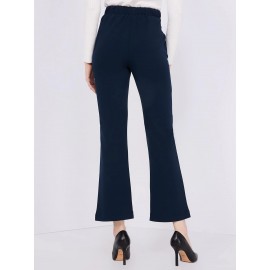 Crepe High-Waisted Sash Belt Pants