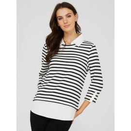2-Fer Striped Long Sleeve Top