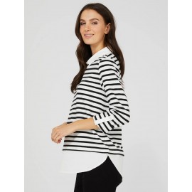 2-Fer Striped Long Sleeve Top