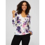 Floral Long Balloon Sleeve Top