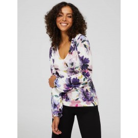 Floral Long Balloon Sleeve Top