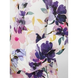 Floral Long Balloon Sleeve Top