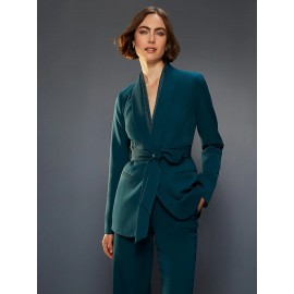 One Button Shawl Collar Blazer