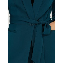 One Button Shawl Collar Blazer