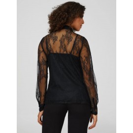 Floral Lace Bow Blouse With Cami