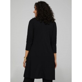 Long Blazer With 3/4 Ruched Sleeves