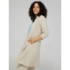 Long Blazer With 3/4 Ruched Sleeves