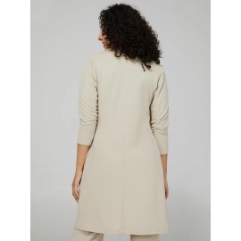Long Blazer With 3/4 Ruched Sleeves