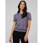 Printed Textured T-Shirt With Smocked Bottom Band