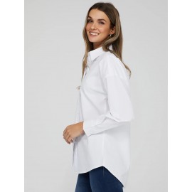 Oversized Long Sleeved Button Down Blouse