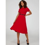 Short Sleeve Midi Dress With Belt