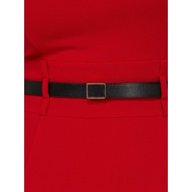 Short Sleeve Midi Dress With Belt