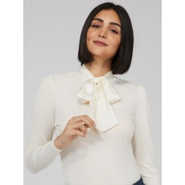 Oversized Satin Bow Top